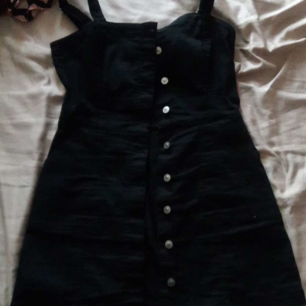 Black denim dress